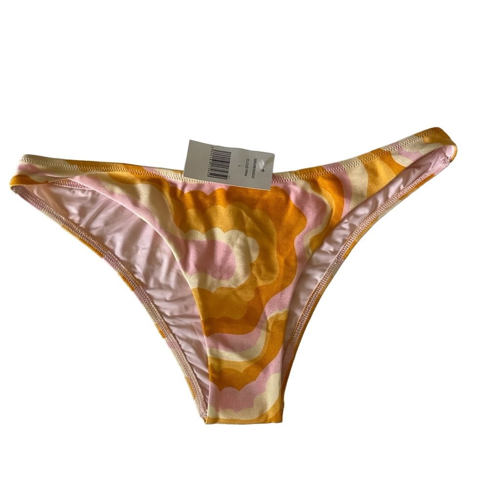 NWT SUBOO Bikini Bottoms, swim, LARGE, color Cloud, yellow, pink